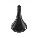 Brooks B17 leather bike saddle with black steel rails, designed for long-distance cycling comfort and classic component style.