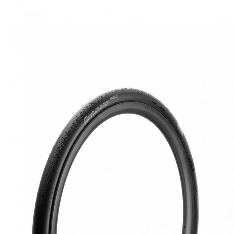 Pirelli Cinturato Road bike tire showing tread pattern, designed for urban and commuter cycling with puncture resistance and durability.