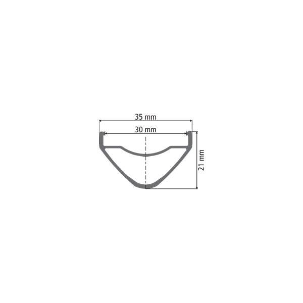 Black DT Swiss XM 481 SBWT MTB rim with disc-specific Presta valve holes, tubeless-ready, designed for mountain biking components.