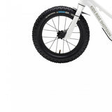 Kids Ride Shotgun Dirt Hero 14-inch wheel kit with Vee Crown Gem tires, disc brake mount, black accessories for kids' bikes.