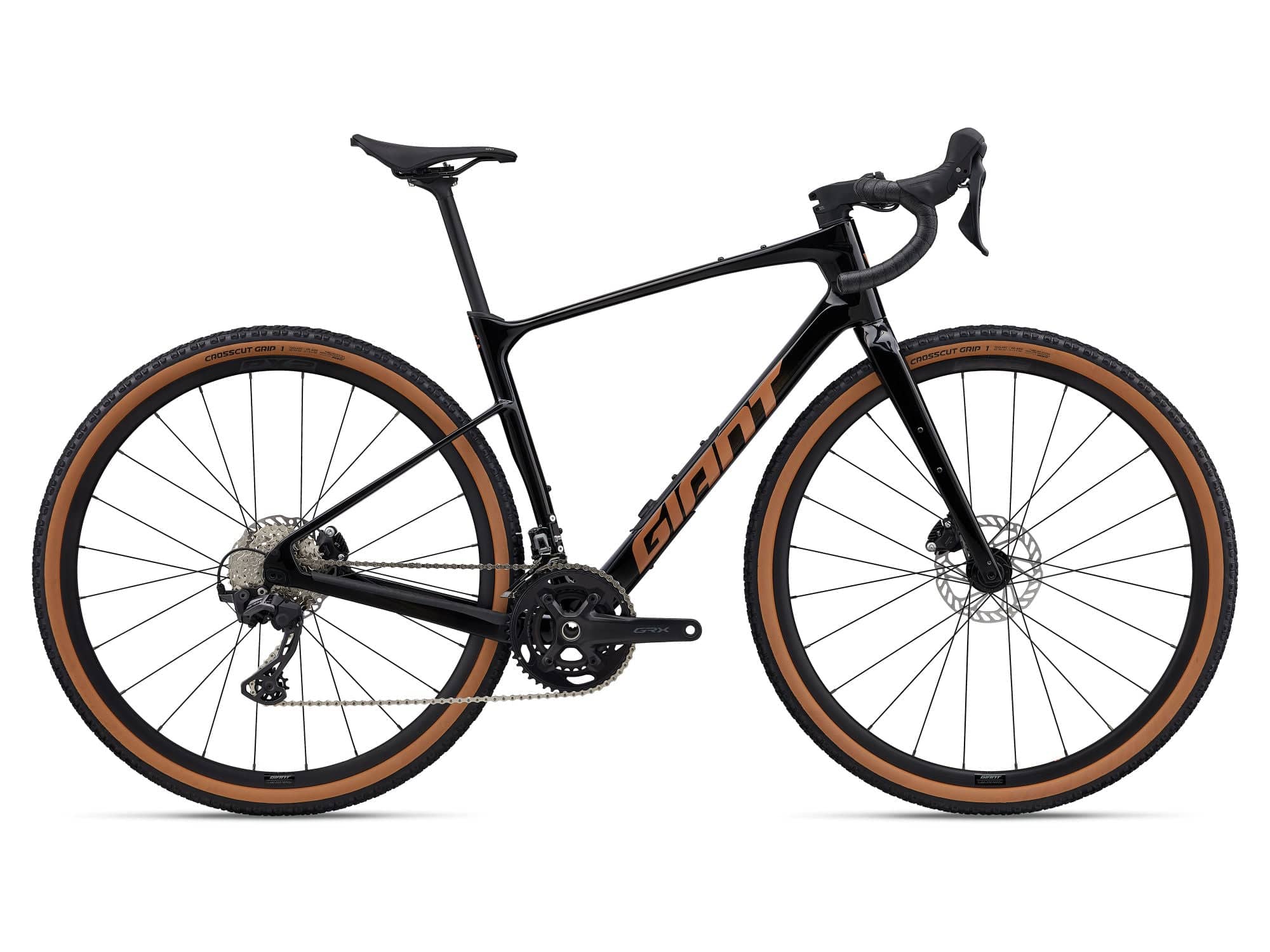 Giant Revolt Advanced 2 MY26 gravel bike with adjustable wheelbase and shock-absorbing frame, ready for off-road riding.