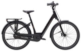 Trek District+ 2 Lowstep electric hybrid bike for urban commuting, featuring a sleek frame and integrated battery system.