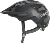 ABUS MOTRIP MIPS mountain bike helmet with adjustable fit and ventilation, shown in a side view with multiple vents and secure strap