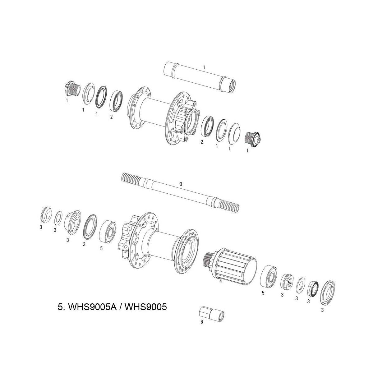 Sram Spare - Wheel Spare Parts Kit Hub Bearings X-9/Rise 40 Rear, 2-6000: | Swinnerton Cycles