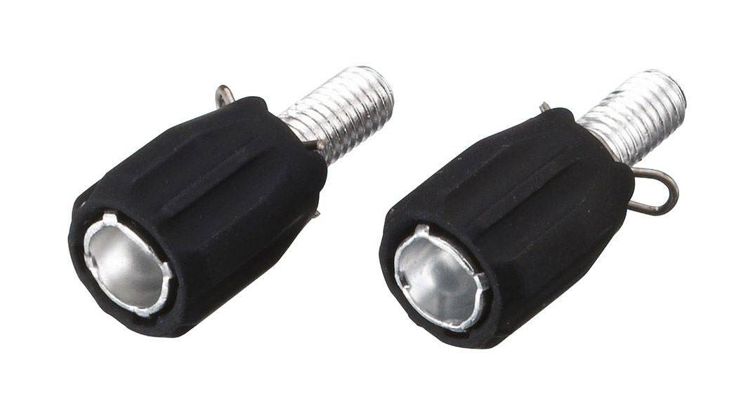 BBB derailleur barrel adjusters for precise cable tension and smooth shifting, shown in a set of two components.