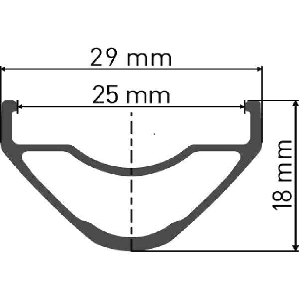Black DT Swiss XR 391 SBWT 27.5/29-inch disc-specific tubeless rim with Presta valve holes, designed for mountain bike wheels.