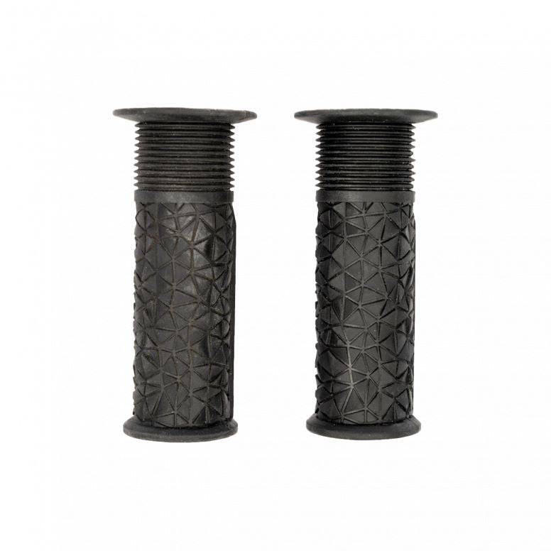 Pair of black Kids Ride Shotgun Dirt Hero Pro Grips for kids' ride-on vehicles, 19mm size, durable accessory for enhanced grip.