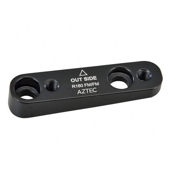 Aztec flatmount adapter for 160mm rotor calipers, designed to fit into a flatmount frame for bike brake components.