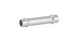 Bontrager Aeolus RSL front hub axle in silver, 100mm OLD, replacement component for bicycle wheel hubs.
