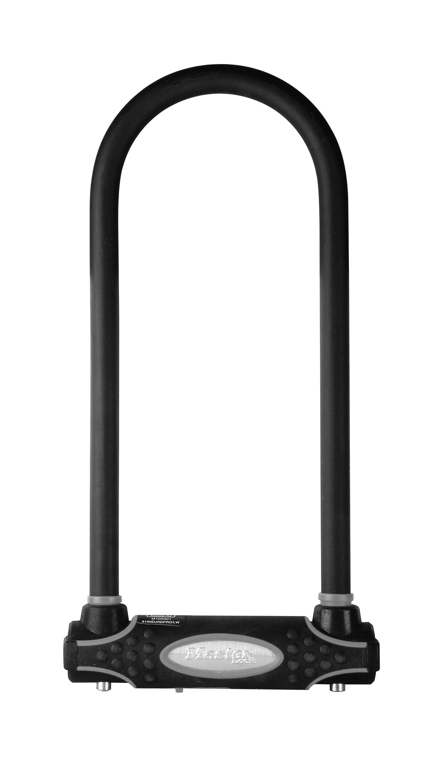 Master Lock U-Lock 8195EURDPROLW with hardened steel construction, 11x28cm size, includes carrier bracket for bike and gate security