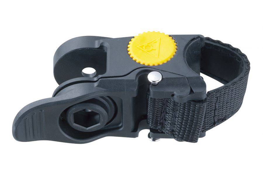 Topeak Defender RX iGlow RC11 mudguard mounting accessory in black, designed for bike protection and secure fitting.