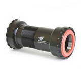 Wheels Manufacturing BBRight outboard ABEC-3 bearings bottom bracket for SRAM DUB 29mm cranks, with metal bearings and black exterior.