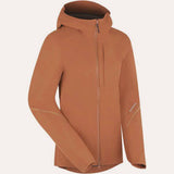 Madison Roam Women's waterproof 2-layer jacket with packable hood and reflective details, suitable for outdoor weather protection.