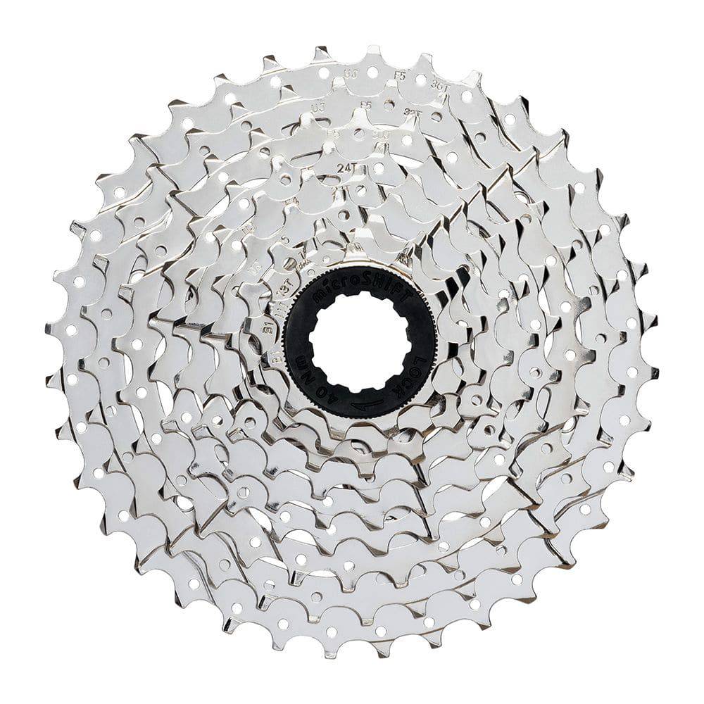 MicroSHIFT H092 H-Series 9-speed cassette for HG hubs, durable bike components with precise gear shifting.