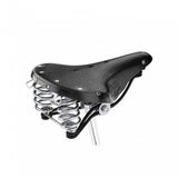 Brooks B66 saddle for touring and city bikes with dual black steel rails, unisex design, and padded leather surface.