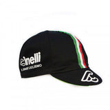 Black Cinelli Il Grande Ciclismo vintage Italian cycling cap with retro style headwear, lightweight fabric, and classic design.