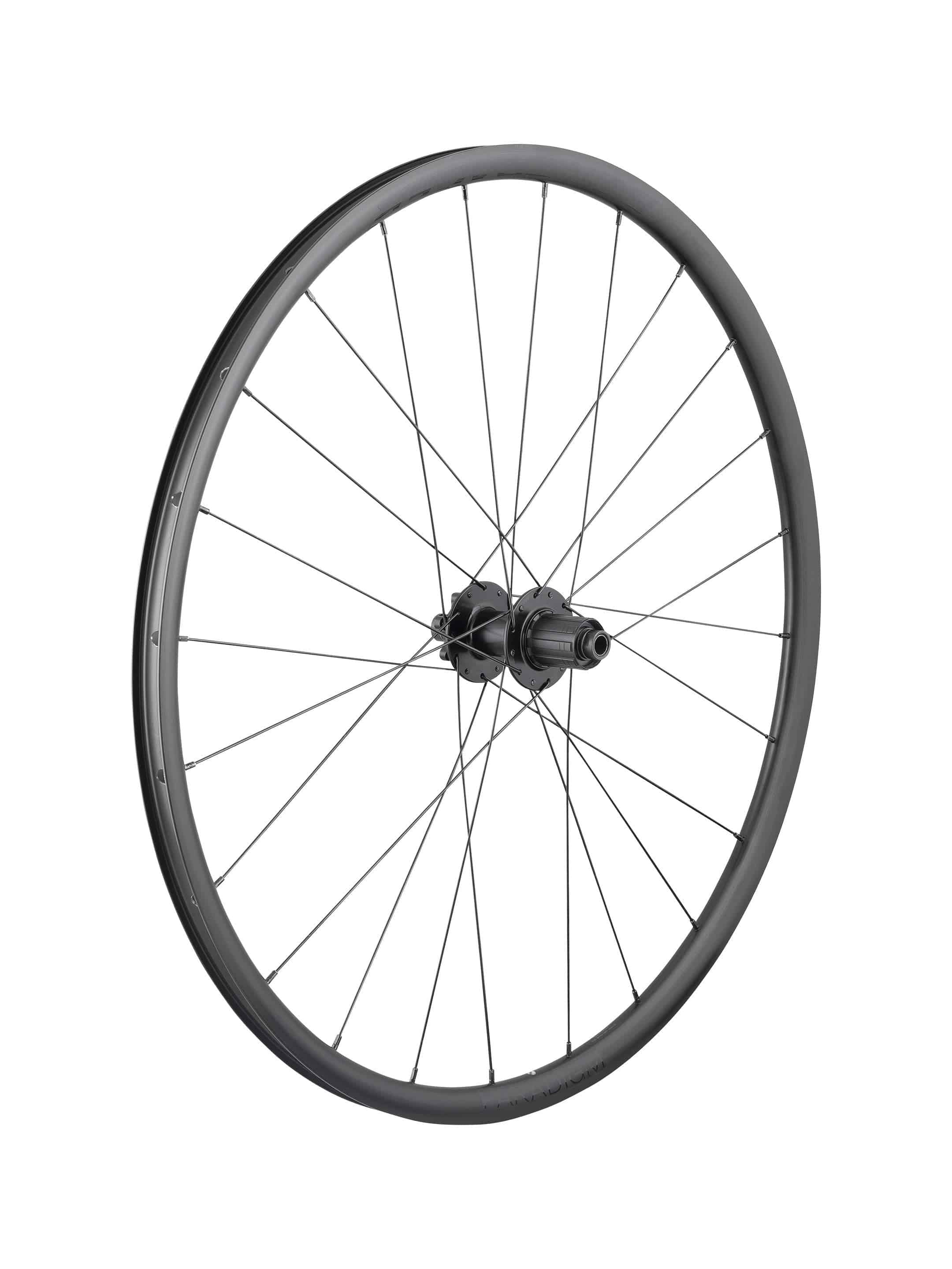 Bontrager Paradigm SL 700C road wheels with 24 spokes, 6-bolt disc brake compatibility, lightweight cycling component