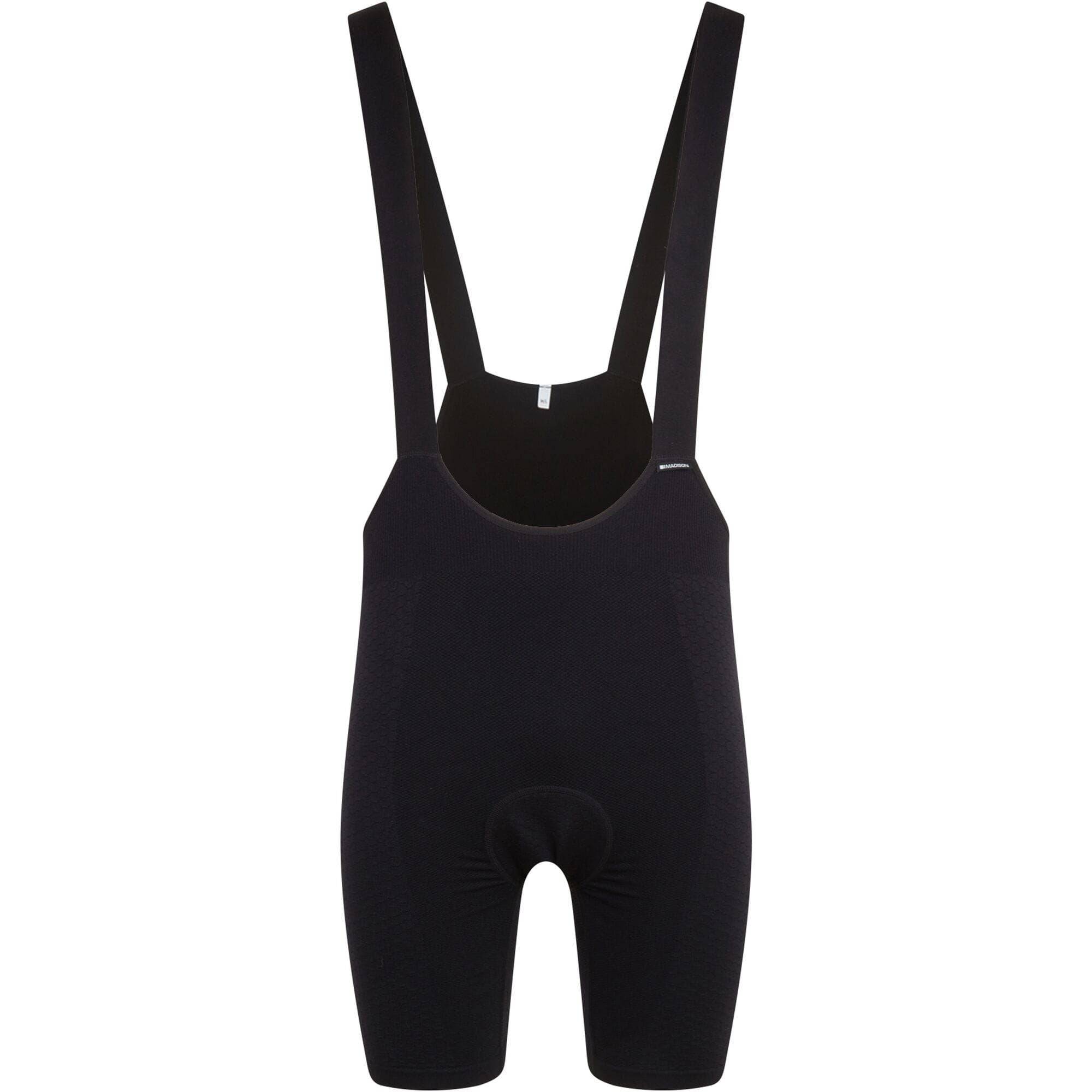 Madison Flux men's cycling bib liner shorts with dual-density chamois and EIT pad for comfort and performance.