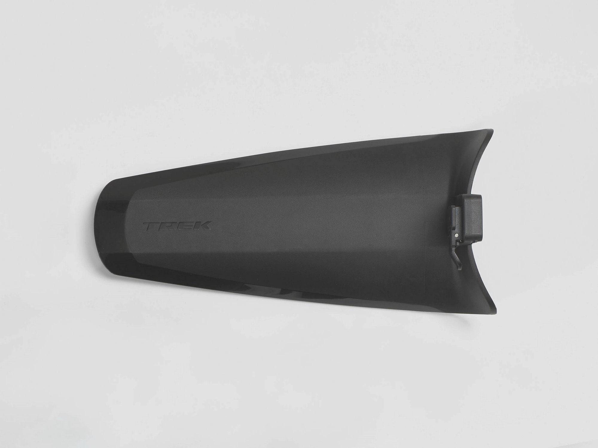 Bontrager Trek Blendr Fendr Rear mudguard with integrated light mount in black, designed for universal bike fitting.