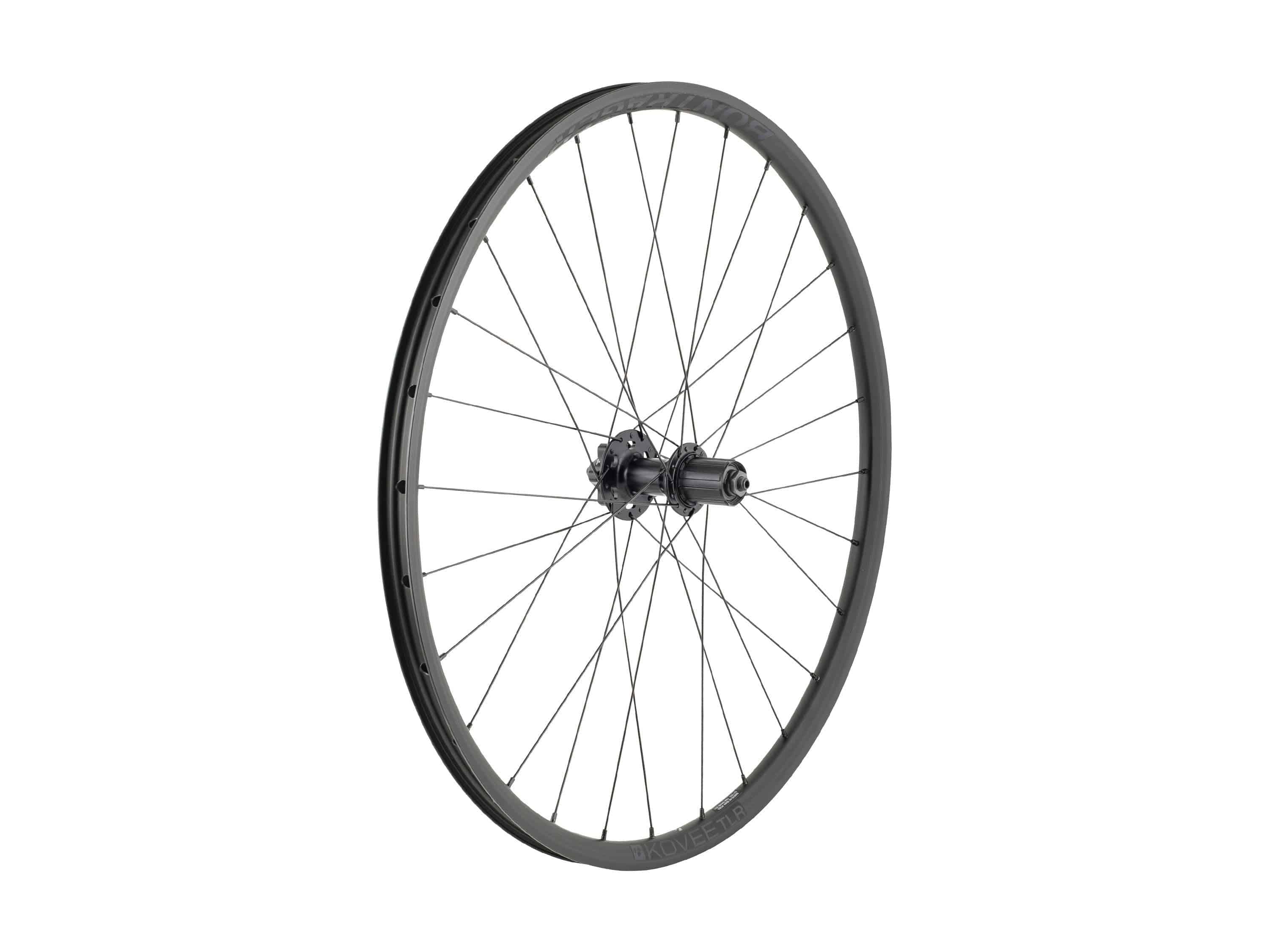 Bontrager Kovee 25 TLR 28H 26-inch mountain bike wheel with 6-bolt disc brake compatibility and tubeless-ready design