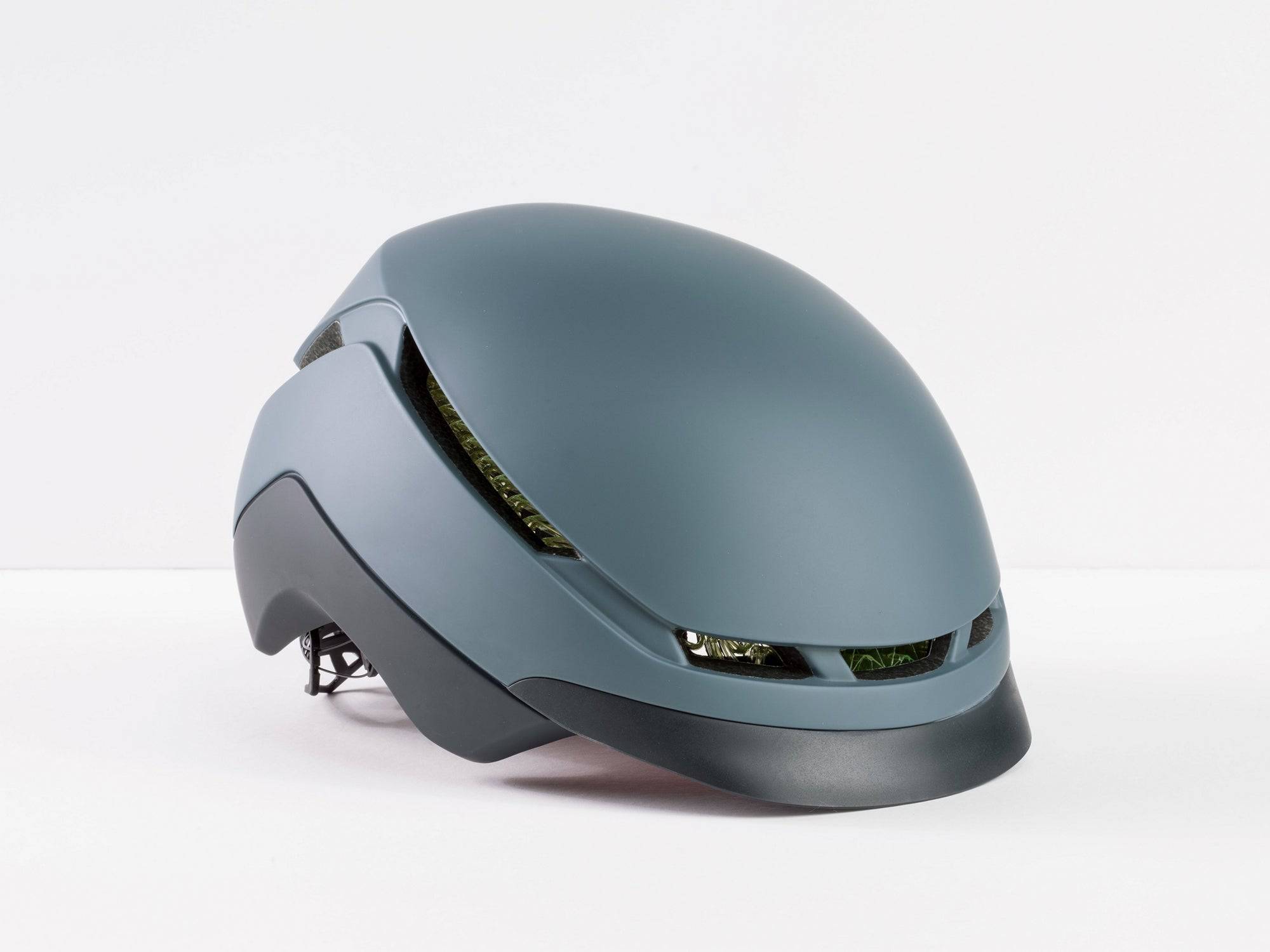 Bontrager Charge WaveCel commuter helmet with Boa fit system and Blendr mount, shown in a side view with ventilation details.