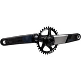 Race Face Era 136mm MTB crank arms, durable and stiff mountain bike components, shown in black with detailed close-up.