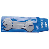UNIOR blue cone wrench set for bicycles, includes sizes 13/14 and 15/17, part of a bicycle repair workshop tool kit
