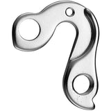 M Part silver anodised gear hanger with felt padding for bike frame protection, designed for bicycle components.