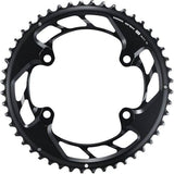 Shimano GRX FC-RX820-2 12-speed double chainring with 48T and 31T for gravel bike components, shown in close-up.