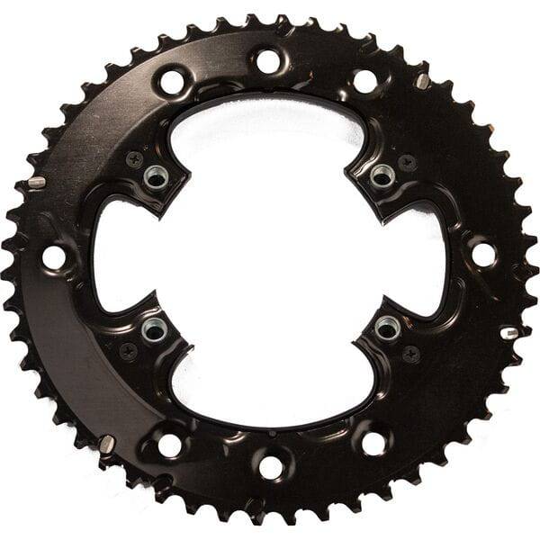 Shimano FC-RS510 11-speed road bike chainring, genuine replacement part, with black finish and gear teeth visible.