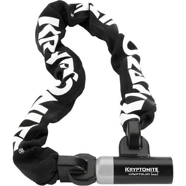 Kryptonite Kryptolok 995 integrated chain lock for bikes, 9.5mm thick, 95cm length, in gold color, with secure locking mechanism
