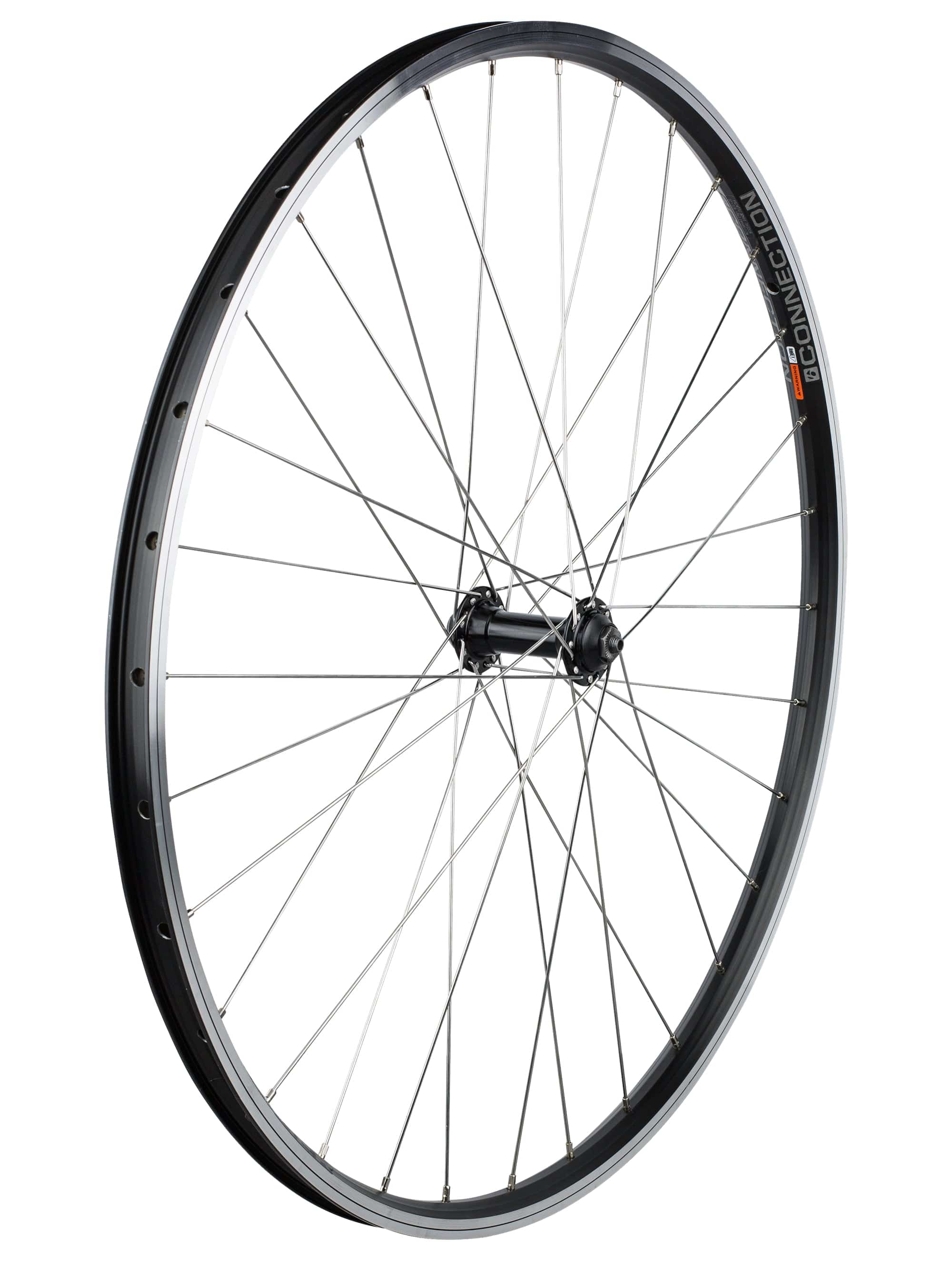 Bontrager Connection 700C MTB wheels with double-wall rims and Schrader valve compatibility, suited for mountain bike components.