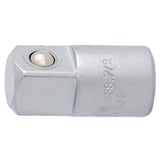 UNIOR chrome vanadium steel 1/4" to 3/8" drive adaptor for workshop use, ISO certified, shown in the image.