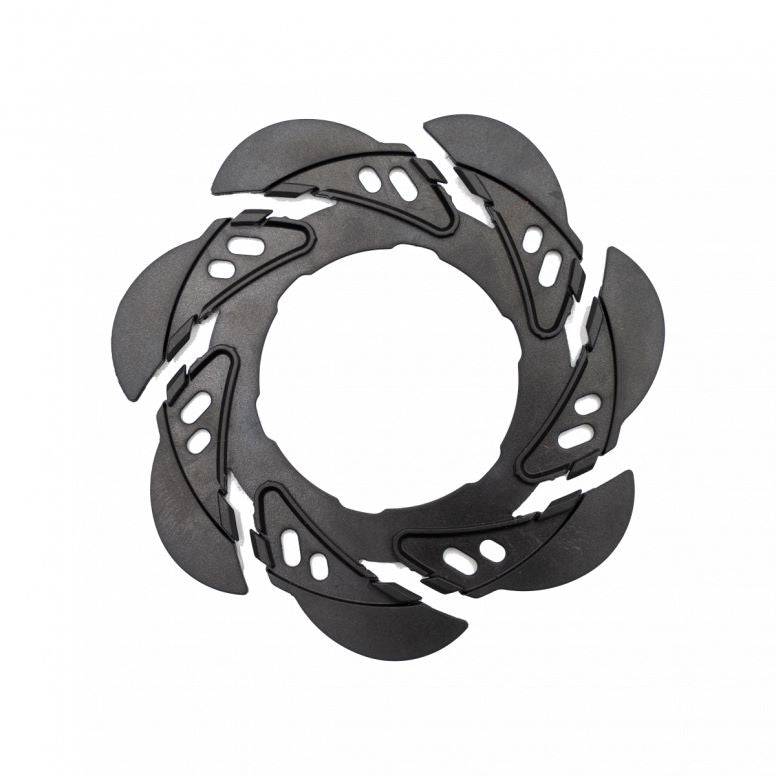 Kids Ride Shotgun Dirt Hero rotor guard in black providing disc brake protection for kids' bike accessories.