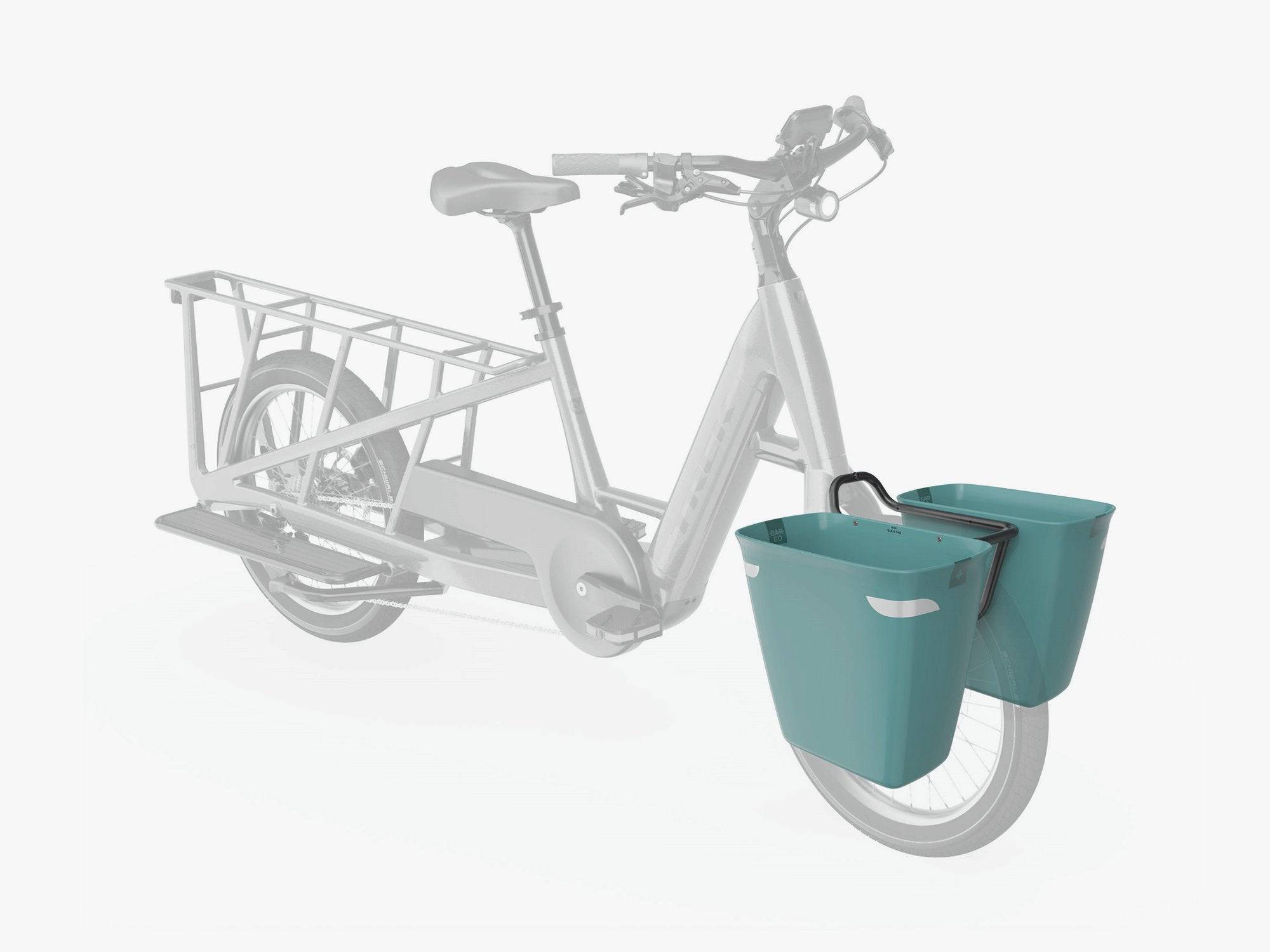Trek Fetch+ 2 front pannier and rack kit for bikes, weather-resistant accessories for secure bike storage.