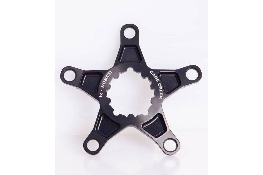 Cane Creek eeWings crank spider for 2x road and gravel bikes, black, 110 BCD, lightweight component for bike cranks