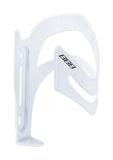 Gloss white BBB BBC-35L side cage bottle holder for small and full-suspension bikes, mounted on bike frame.