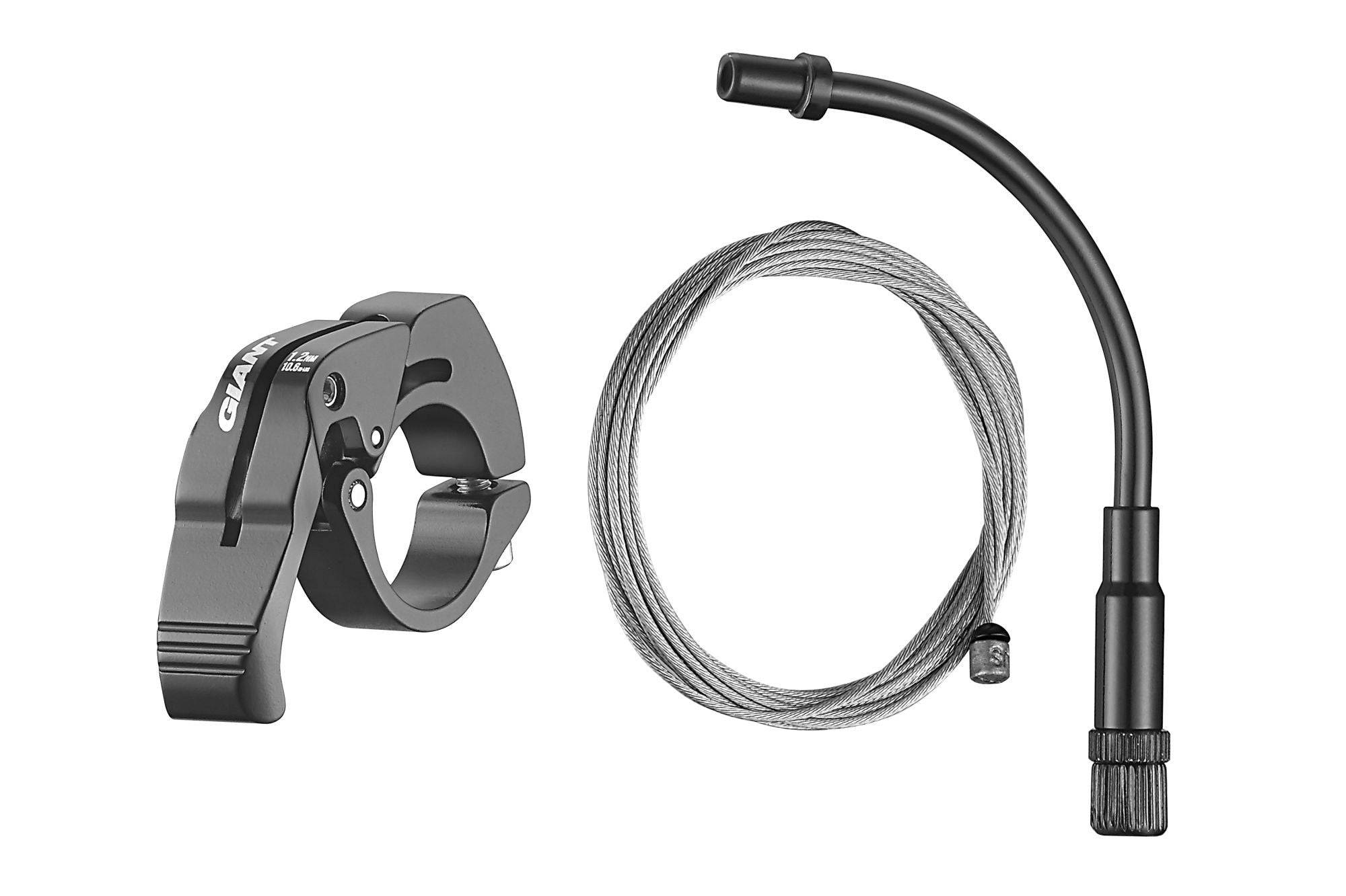 Giant Switch seatpost lever and cable set for Switch S, SL, and Contact seatposts, shown with components and cables.