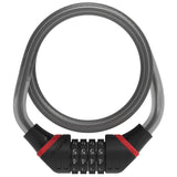 Zefal K-Traz C6 coded cable lock for bikes with 4-digit combination, shown coiled with key features visible.