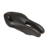 ISM PS 1.1 Black triathlon and time trial saddle with gel padding and chromoly rails, designed for aerodynamic cycling.