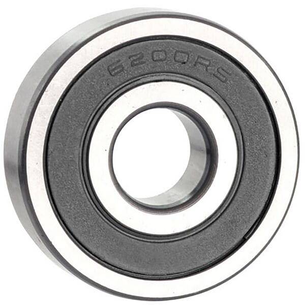 M Part bicycle cartridge bearing 6200 2RS with ABEC-3 tolerance, showing the metal bearing with rubber seals.