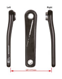 FSA Ebike Chainset CK-8685-1 ISIS Drive black carbon crankset with 165-175mm arms, 18.7mm spindle for e-bikes.