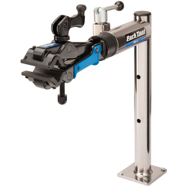 Park Tool PRS-4.2-2 Deluxe workshop repair stand with micro-adjust clamp for bicycle maintenance and repairs.