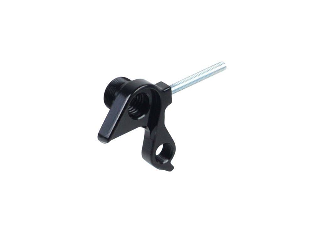 Trek MTB horizontal sliding derailleur hanger with 142x12mm thru axle for rear drive side bike component.