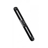 Black Topeak CNC aluminum cage mount extender for adjustable bottle cages, shown with the spacer attached.