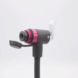 Truflo Air Flow MiniTrax CNC mini floor pump with long hose and frame mount for bike tire inflation.