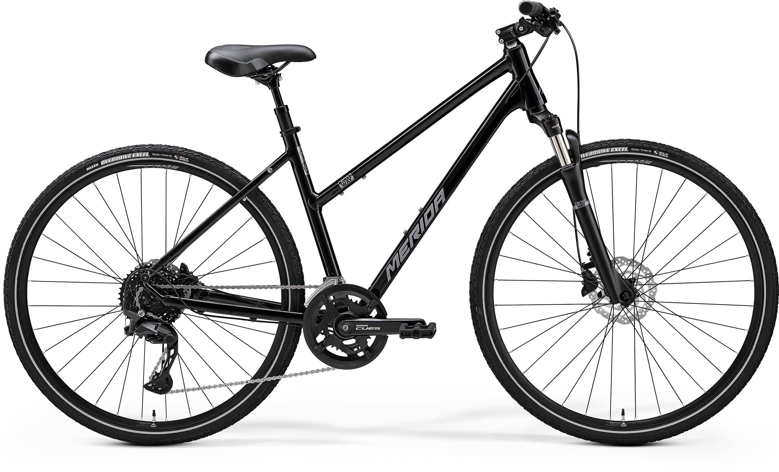 Merida Crossway 300 Women's - Black - MY24 Hybrid Bike | Swinnerton Cycles