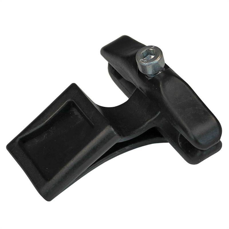 Lezyne Caddy QR mount for quick-release seat rail attachment with aero design, bike accessory for secure storage.