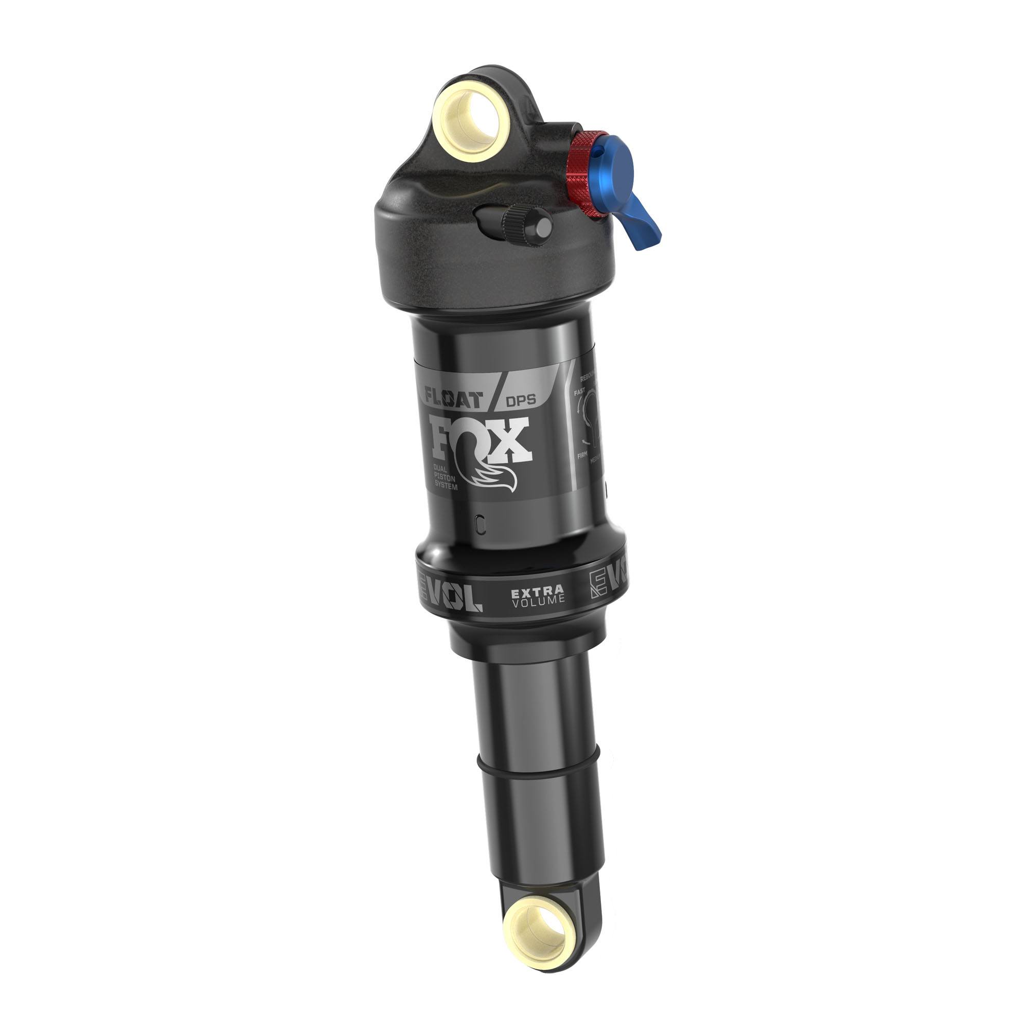 Fox Float DPS Performance rear suspension shock with EVOL air and 3-mode DPS system for mountain bikes.