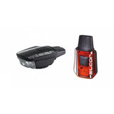 Moon Sport Mizar and Alcor bike light set with USB rechargeable black accessories, featuring 40lm and 15lm brightness for cycling visibility.